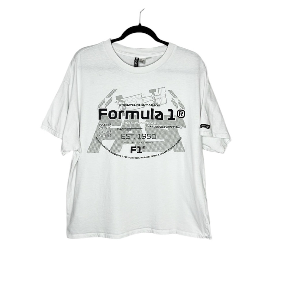 Formula 1 Racing Boxy Oversized 100% Cotton Graphic Print Tee size Small
